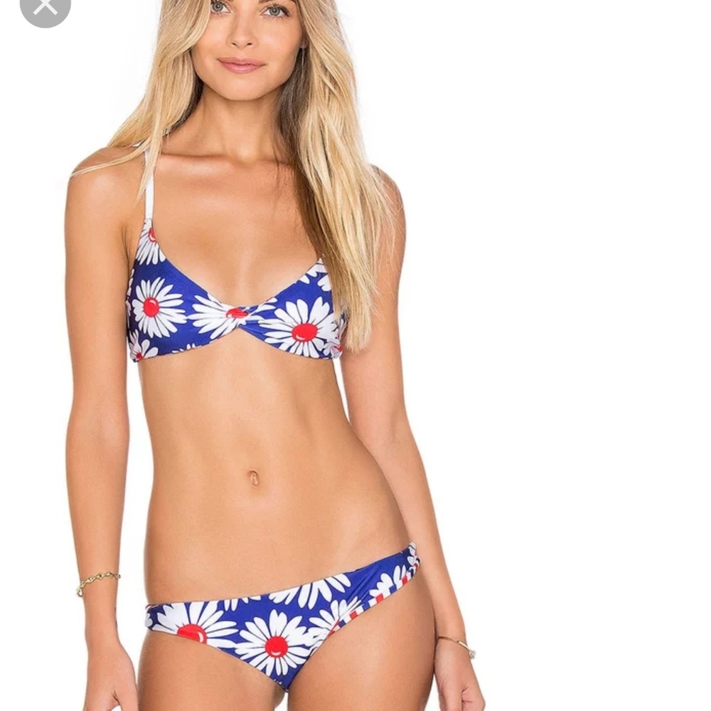 Wildfox reversible bikini stripes & flowers size